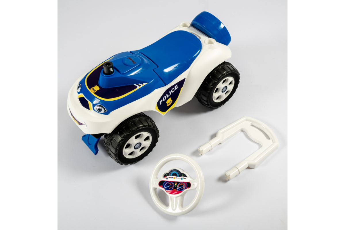 Дитячий толокар Машинка 0141/11 біло-синій