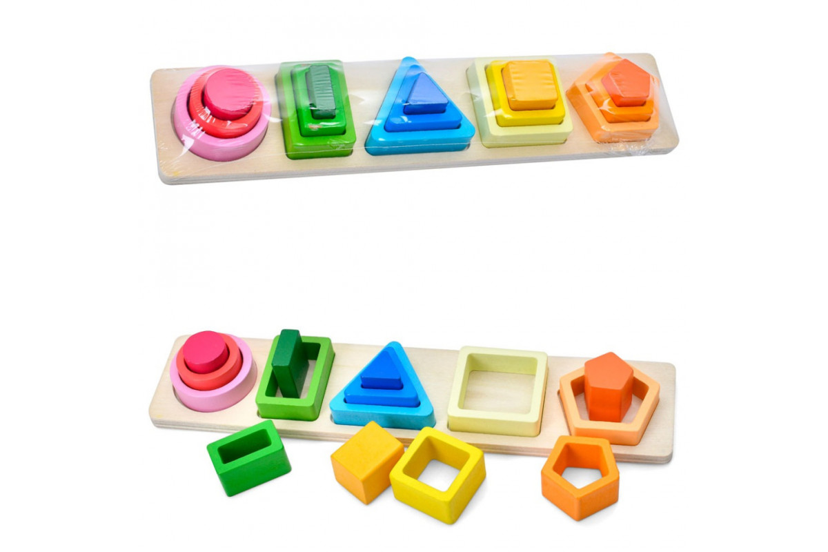 Дерев'яна іграшка Геометрика MD 0878, 15 деталей