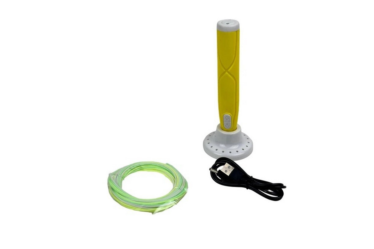 Набір для творчості 3D ручка AK 0011(Yellow) 17 см, 9 трафаретів