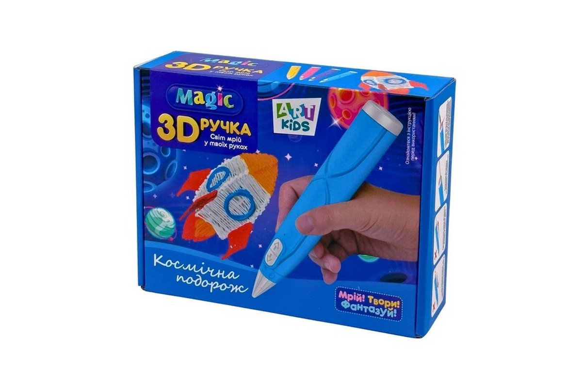 Набір для творчості 3D ручка AK 0011(Yellow) 17 см, 9 трафаретів