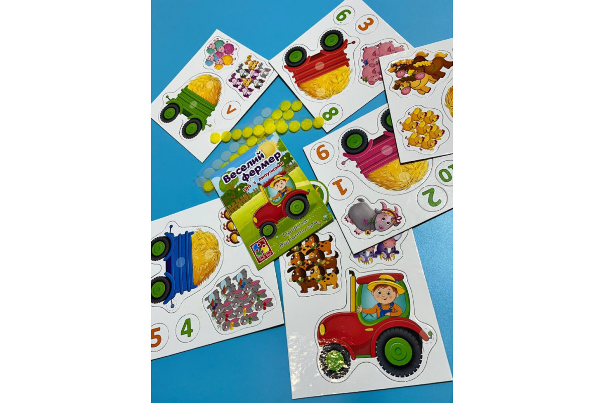 Дитяча настільна гра "Веселий фермер" VT2100-13 з липучками