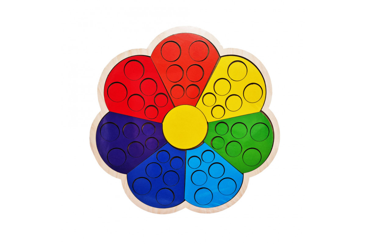 Сортер с карточками "Цветик-семицветик-1" Ubumblebees (ПСД214) PSD214 деревянный