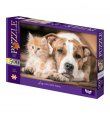 Пазлы классические "Собака с котенком" C500-15-11, 500 элементов