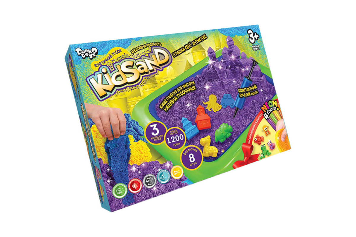 Кінетичний пісок KіdSand набір 8096DT, 1200 г піску і пісочниця