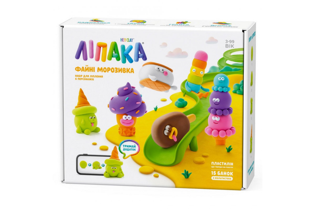Меганабор пластилина "Файные мороженые" ЛИПАКА 15029-UA01 самостоятельно затвердевает