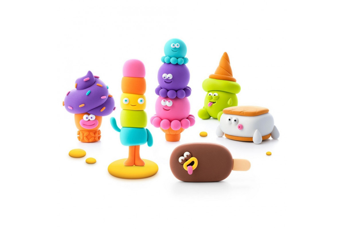 Меганабор пластилина "Файные мороженые" ЛИПАКА 15029-UA01 самостоятельно затвердевает