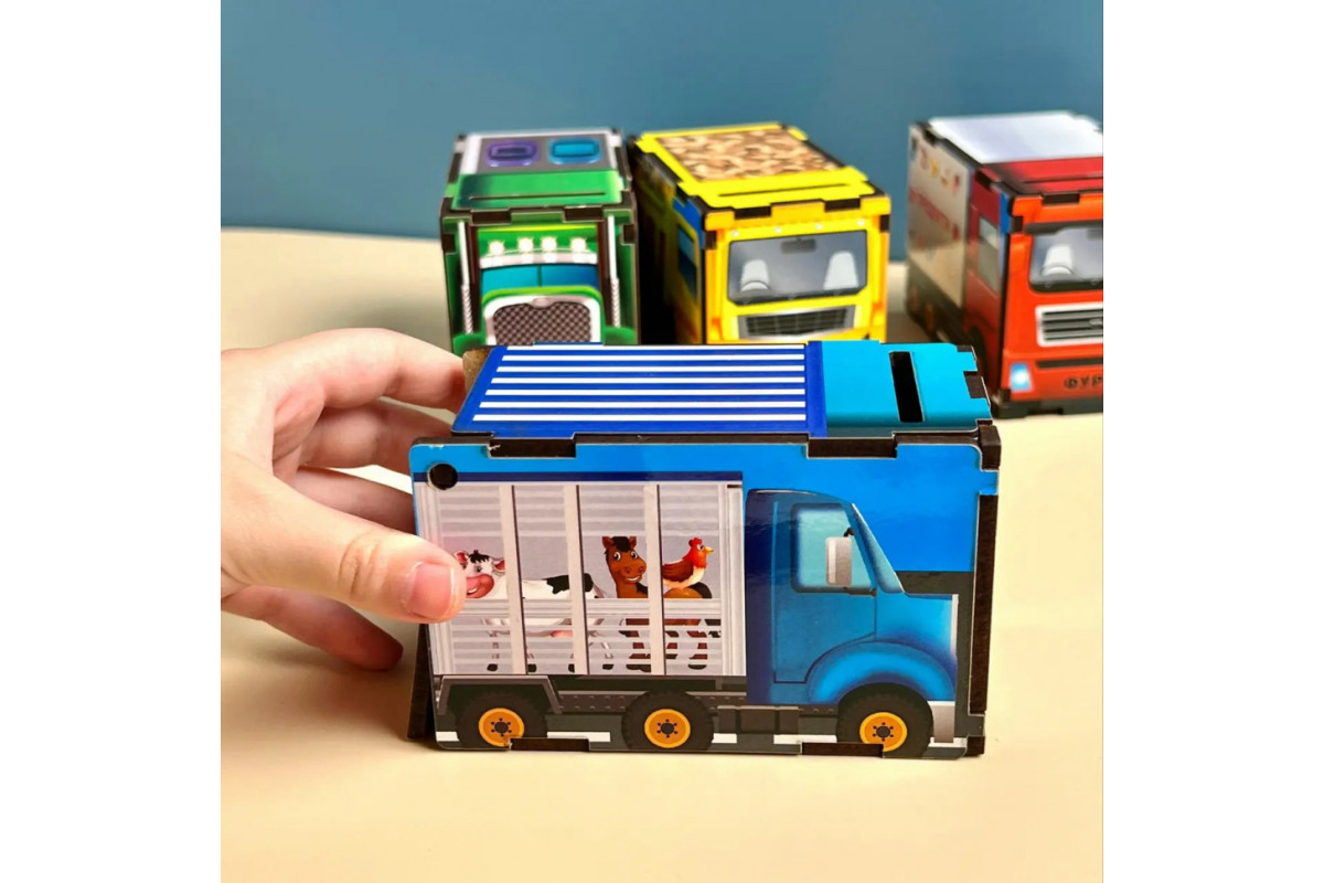 Деревянная настольная игра "Автопарк" Ubumblebees (ПСД082) PSD082 сортер-комодик