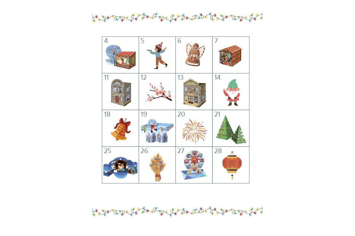 Адвент із саморобками та завданнями 6–8 років АДВ010, 15 виробів та 15 завдань