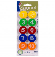 Магнит для доски "Цветной с цифрами" 3010M, D 3 см