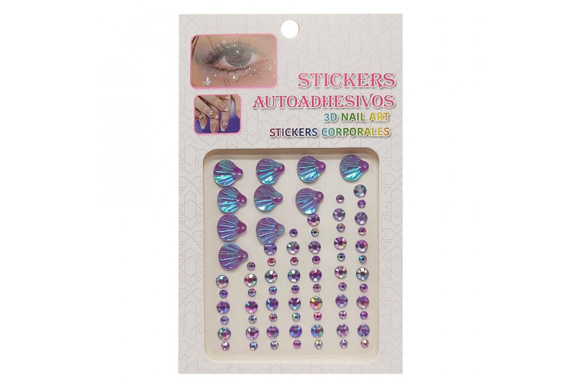 Наклейки декоративні "Стрази та перли" XY-019/021-2 на планшеті 75 шт