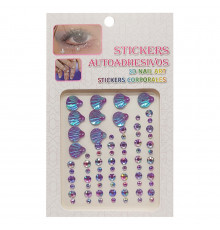 Наклейки декоративні "Стрази та перли" XY-019/021-2 на планшеті 75 шт
