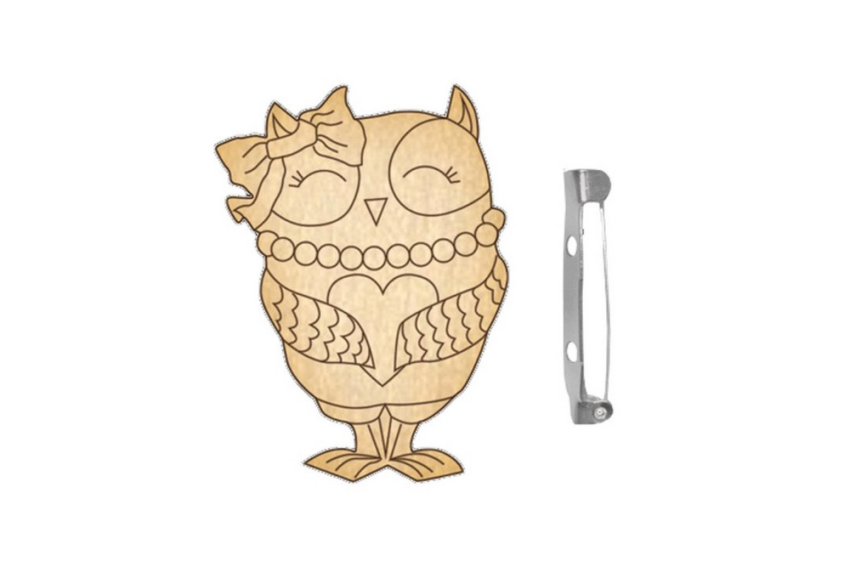 Заготовка броши для раскрашивания "Совушка-2" FDZB-043