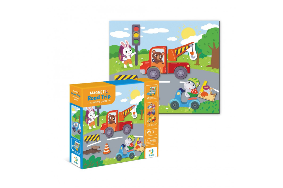 Магнитная игра "Дорожные приключения" 200244, 1 магнитная досточка, 36 магнитов