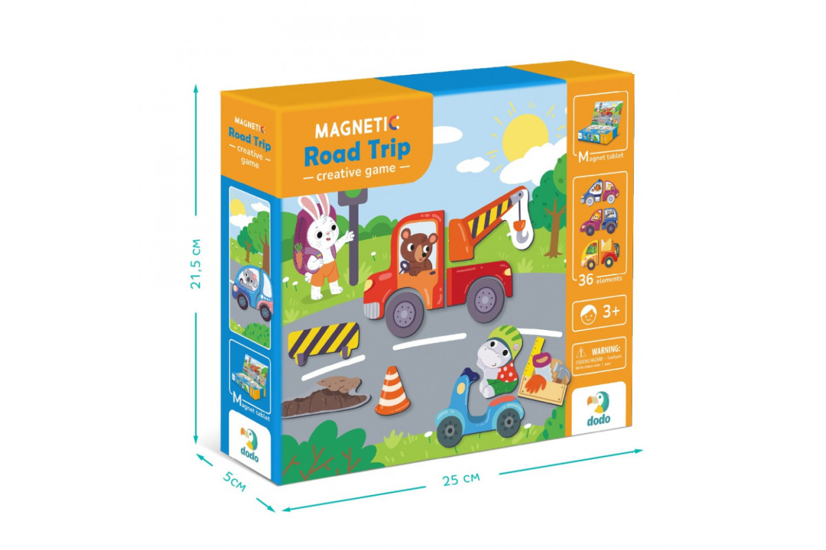 Магнитная игра "Дорожные приключения" 200244, 1 магнитная досточка, 36 магнитов