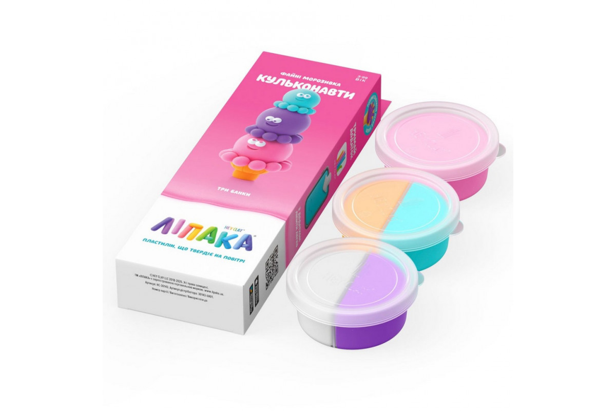 Набор пластилина "Файные мороженые: Кульконавты" ЛИПАКА 30143-UA01 самостоятельно затвердевает
