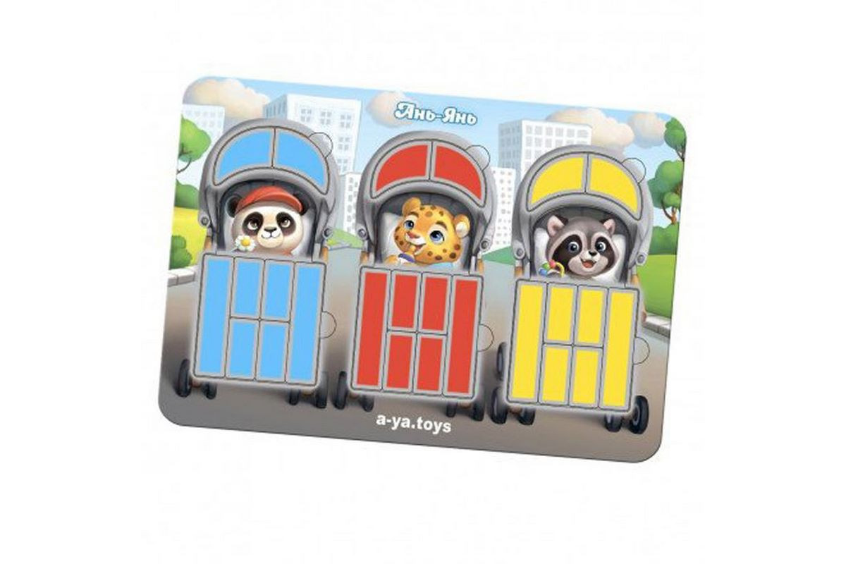 Дерев'яний пазл-сортер "Коляски" Ubumblebees (ПСФ089) PSF089, 27 деталей та 12 карток