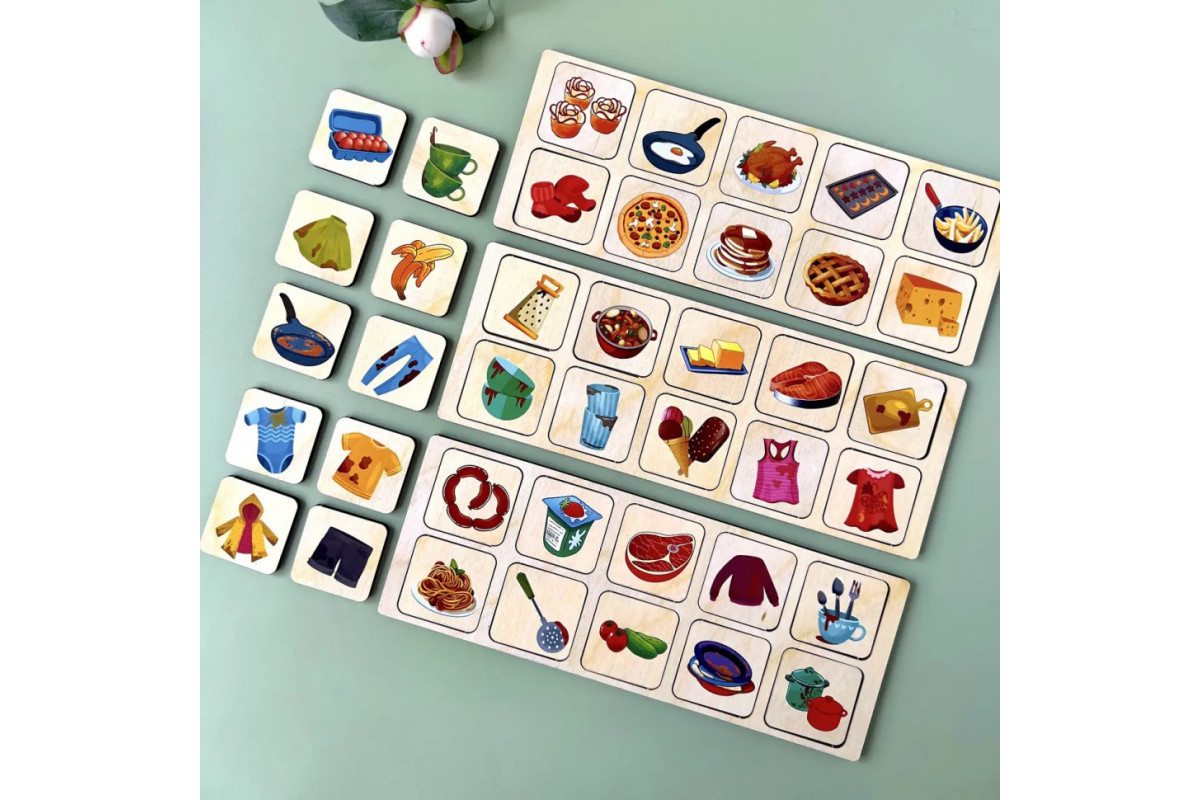 Дерев'яна настільна гра "Побутова техніка" Ubumblebees (ПСД001) PSD001 сортер-комодик