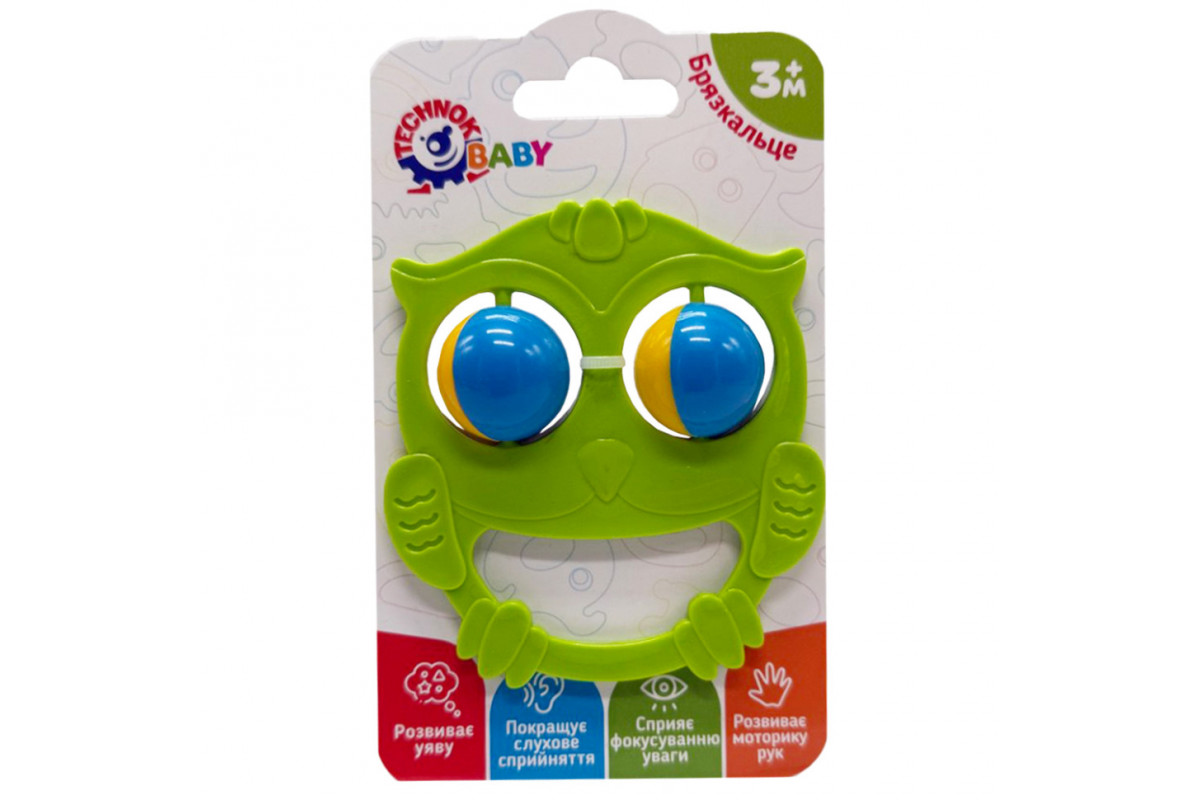 Детская погремушка "Совушка" 9338TXK-4 зеленый