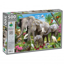 Пазл класичний "Слони" 83606 плотний картон 500 елементів