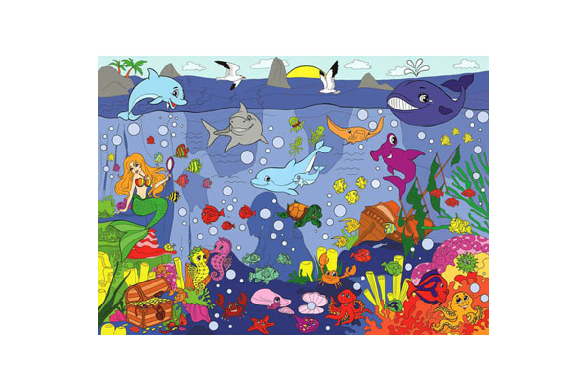 Огромная раскраска "Тайны подводного мира" 130001, 58х81 см
