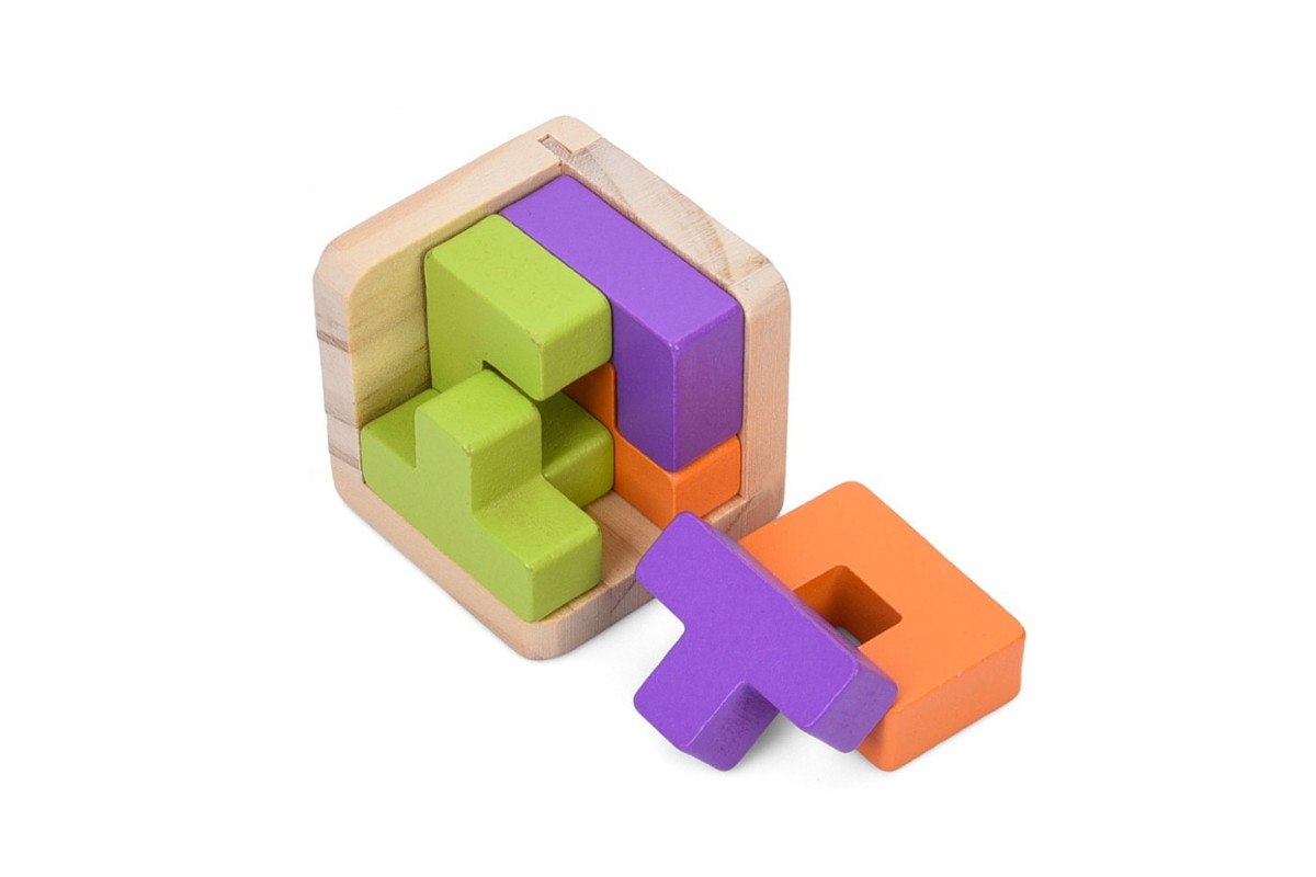 Деревянная Куб-головоломка MD 0758-3 подставка 6 элементов