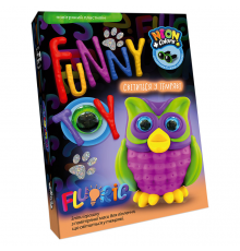 Набор креативного творчества "AIR CLAY "FLUORIC" AICL-FL-01, 4 цвета Сова