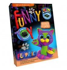 Набор креативного творчества "AIR CLAY "FLUORIC" AICL-FL-01, 4 цвета Котик