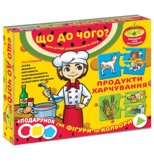 Детская развивающая игра "Что к чему? Продукты питания" 87444 на укр. языке