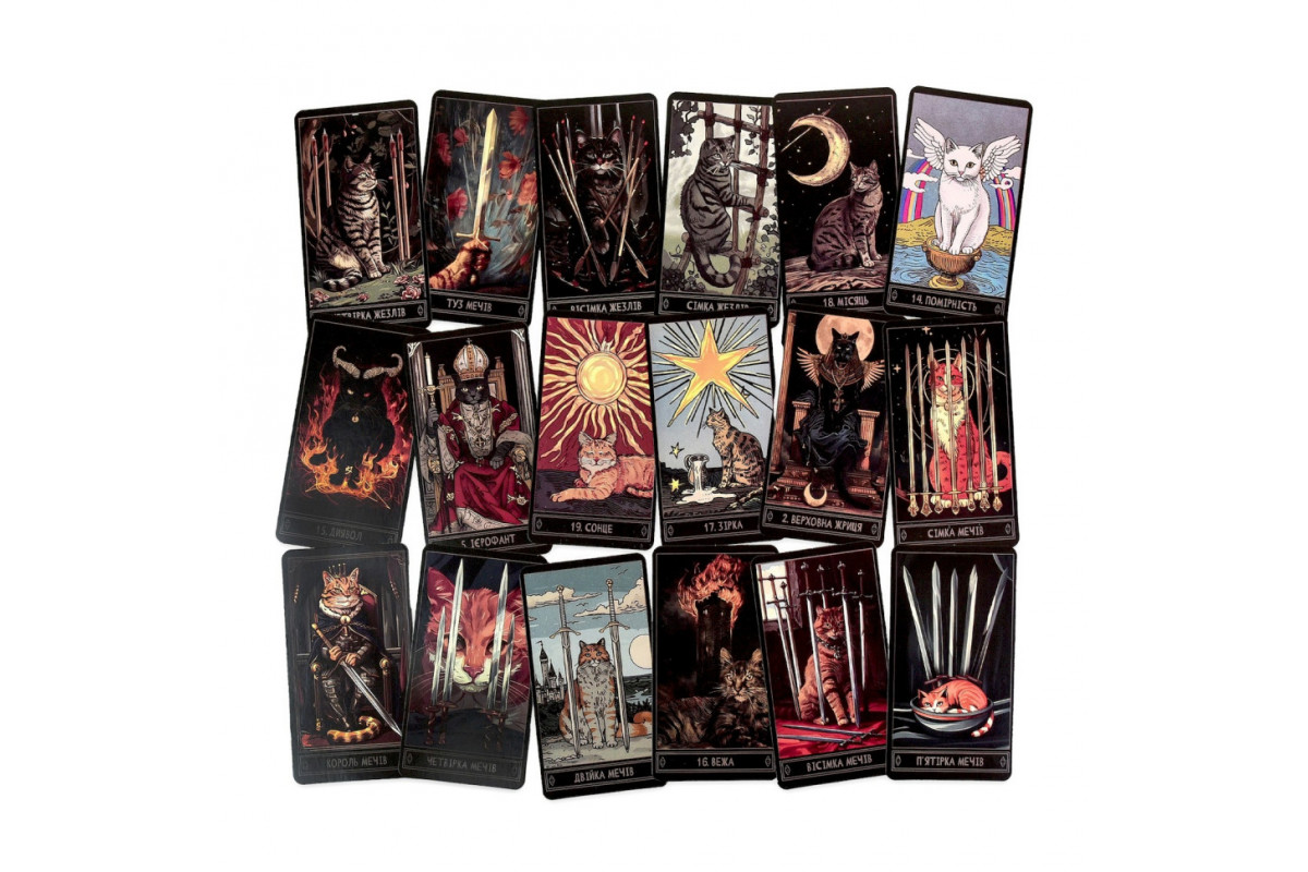 Гадальные карты Таро 30882 колода 78 карт, карта со ссылкой на инструкцию