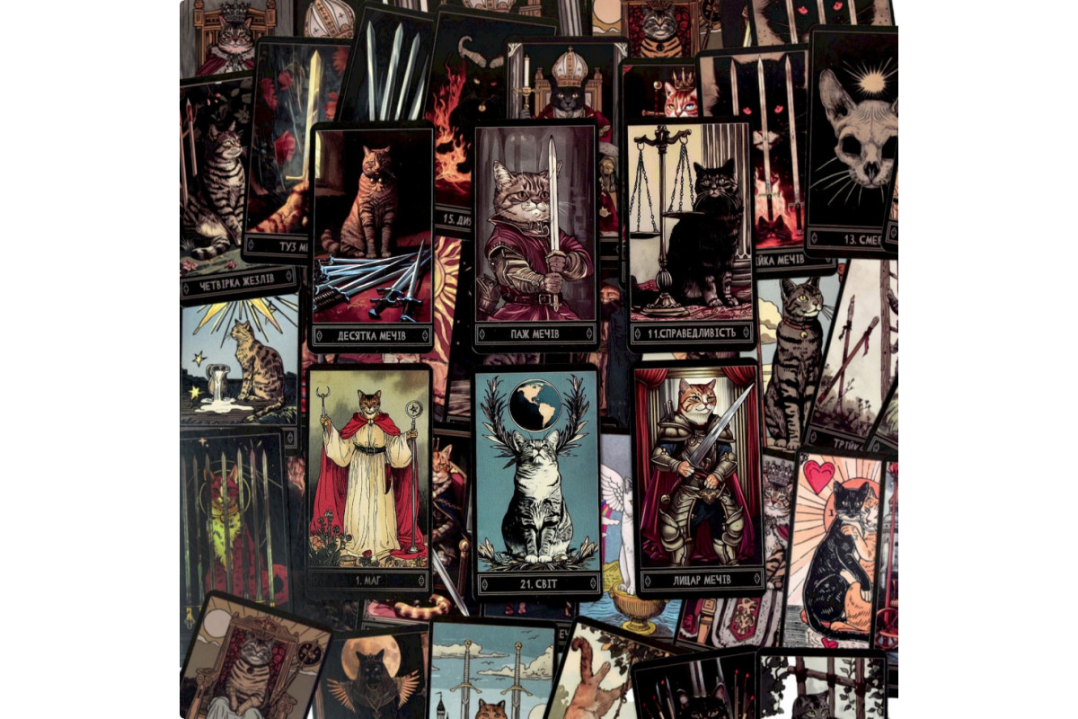 Гадальные карты Таро 30882 колода 78 карт, карта со ссылкой на инструкцию