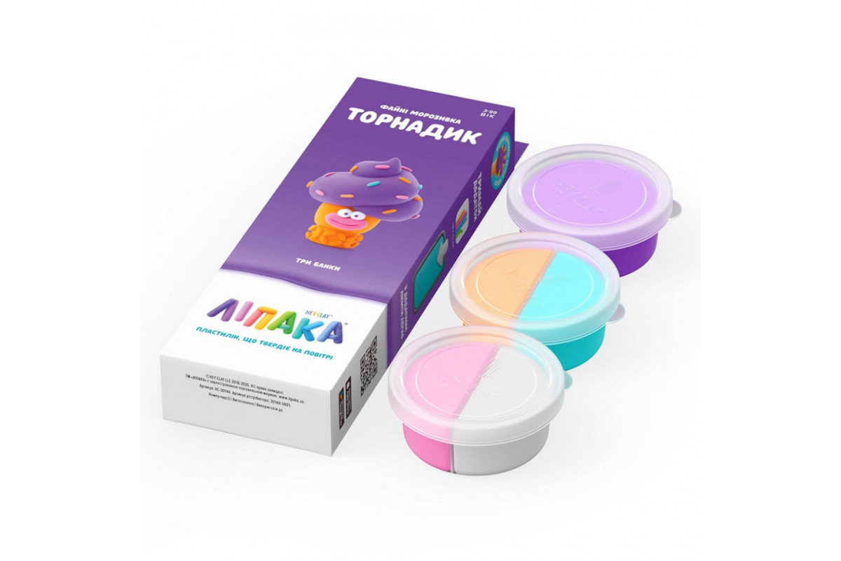 Набор пластилина "Файные мороженые: Торнадик" ЛИПАКА 30144-UA01 самостоятельно затвердевает