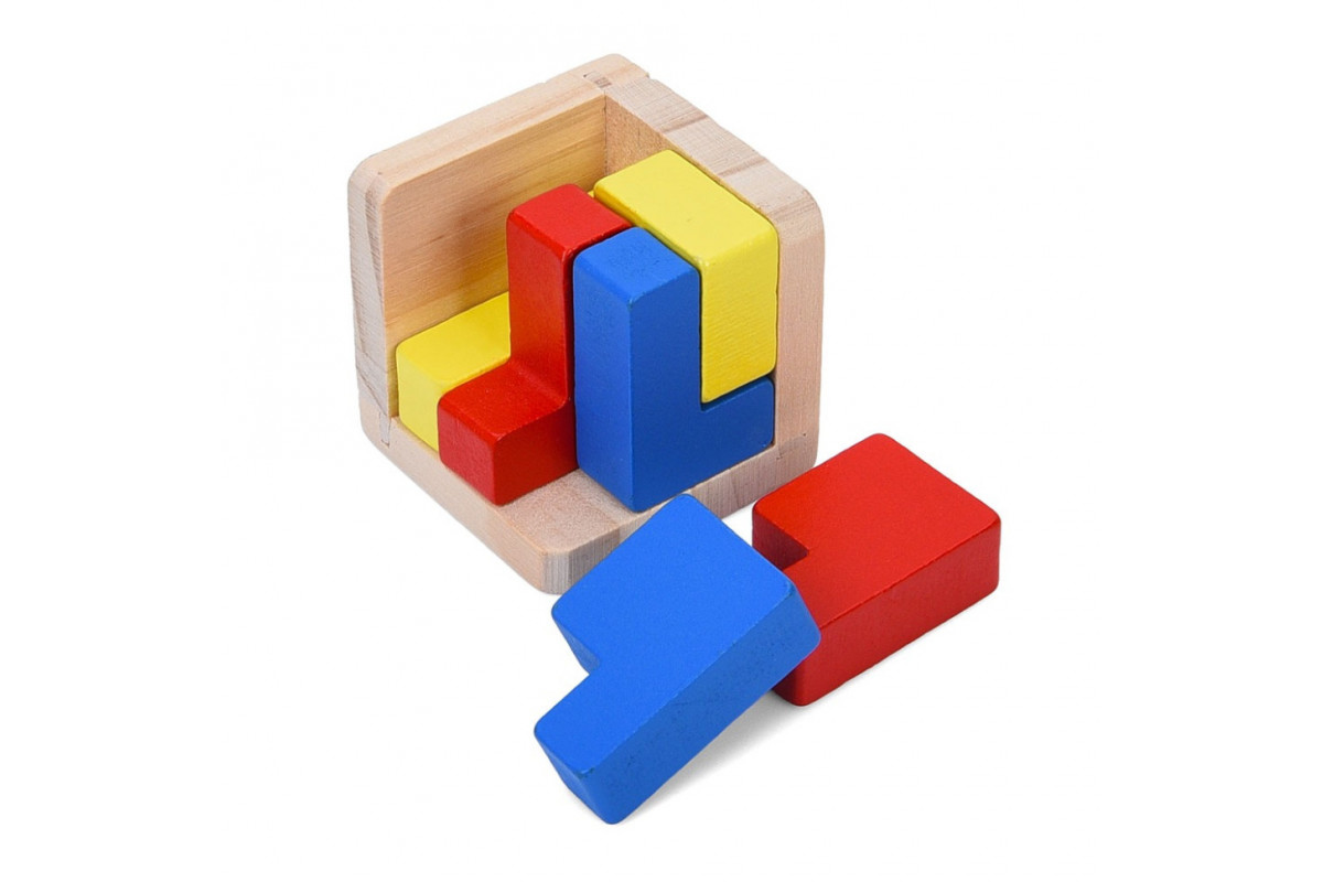 Деревянная Куб-головоломка MD 0758-2 подставка 6 элементов