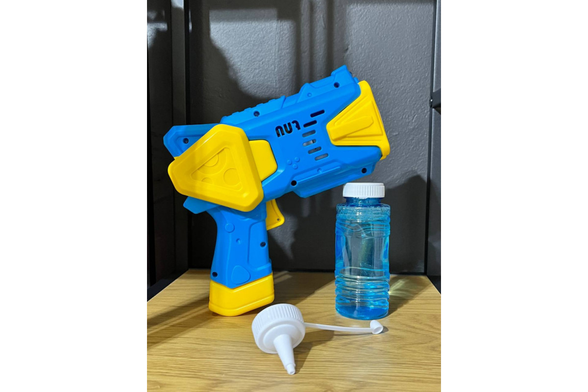 Детский генератор мыльных пузырей Пистолет 2238(Blue) со светом
