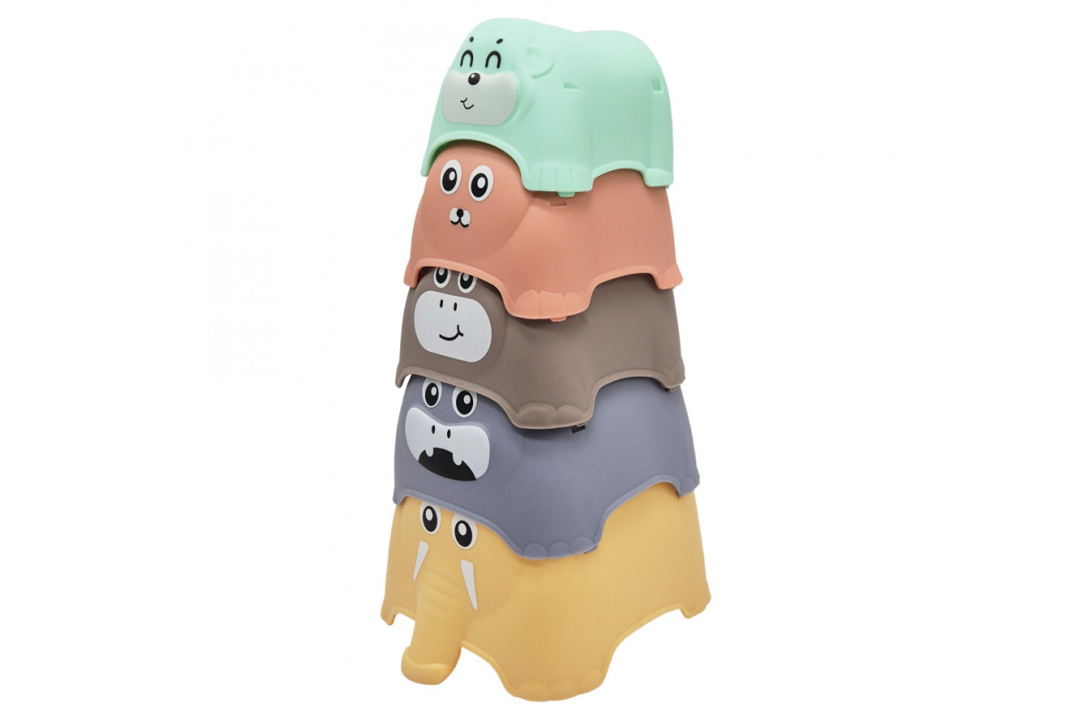 Игрушка для купания 666-01 Логика пирамидка  животные