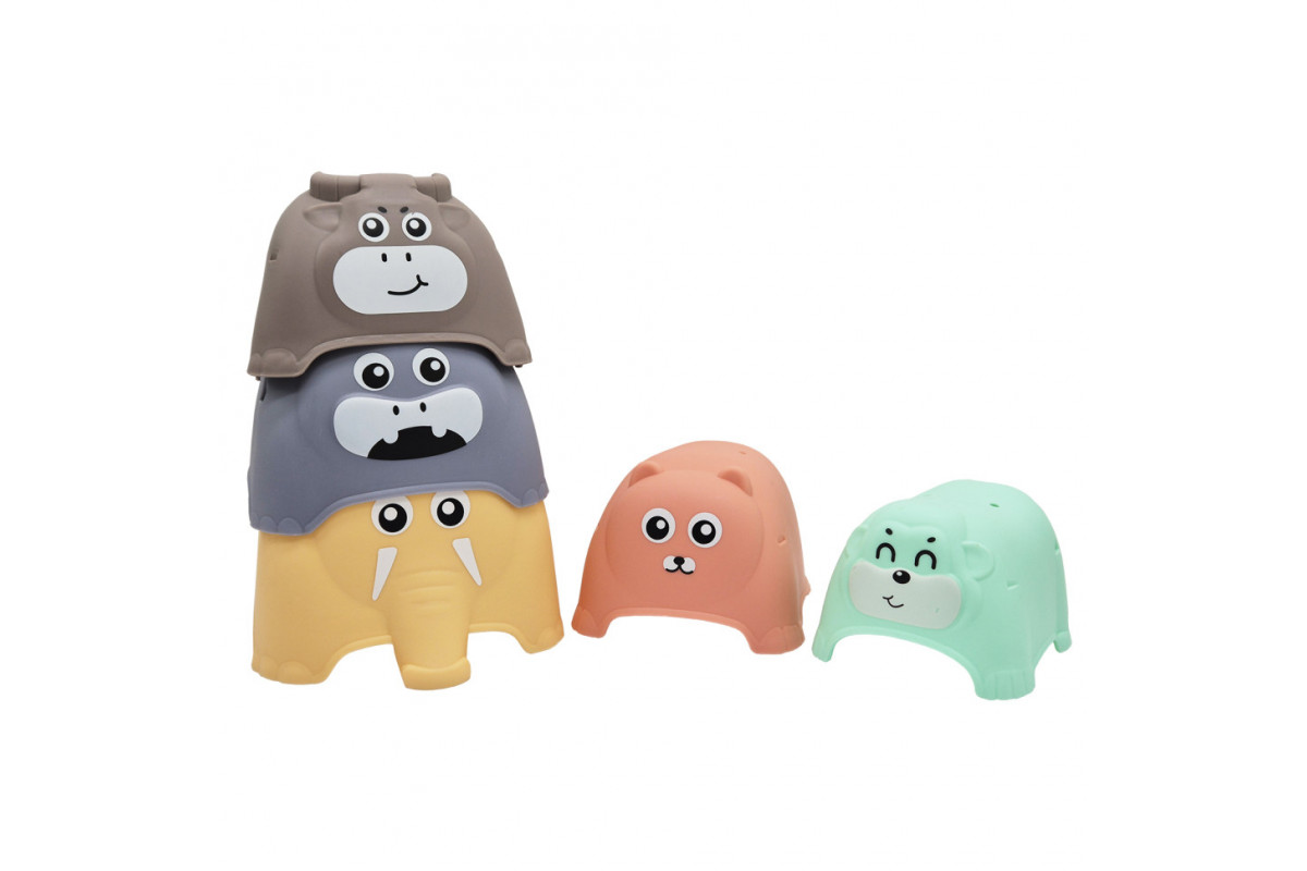 Игрушка для купания 666-01 Логика пирамидка  животные