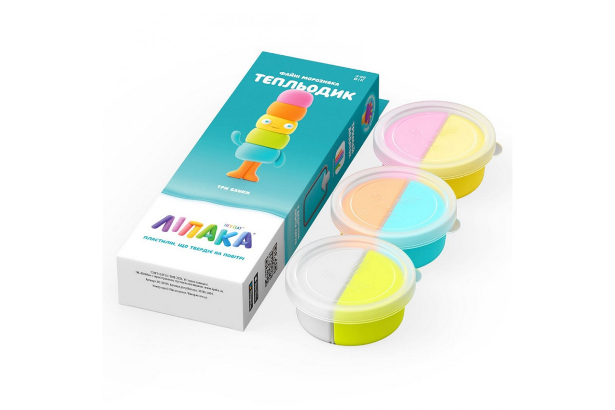 Набор пластилина "Файные мороженые: Тепльодик" ЛИПАКА 30145-UA01 самостоятельно затвердевает