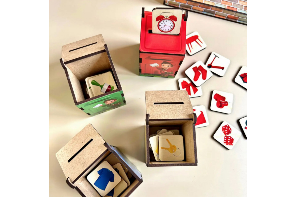 Дерев'яна настільна гра "Веселий листоноша" Ubumblebees (ПСД081) PSD081 сортер-комодик