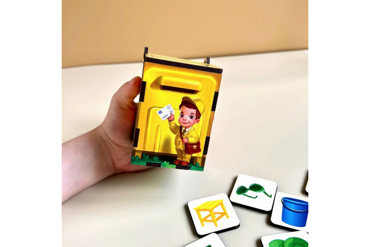 Дерев'яна настільна гра "Веселий листоноша" Ubumblebees (ПСД081) PSD081 сортер-комодик