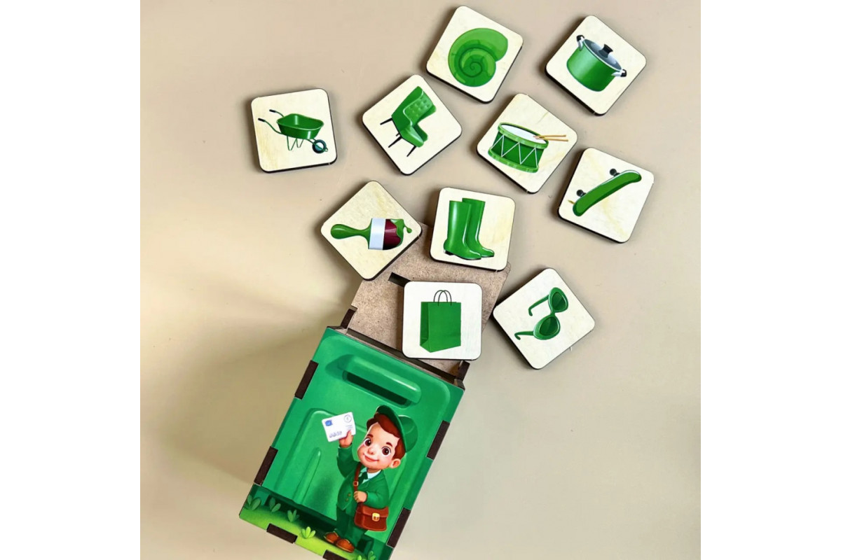 Дерев'яна настільна гра "Веселий листоноша" Ubumblebees (ПСД081) PSD081 сортер-комодик