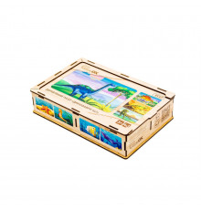 Деревянный детский пазл 4в1 "Динозавры" Puz-74598, 80 элементов