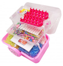 Детский набор для плетения браслетов "Loom" 16202(Pink) в чемодане