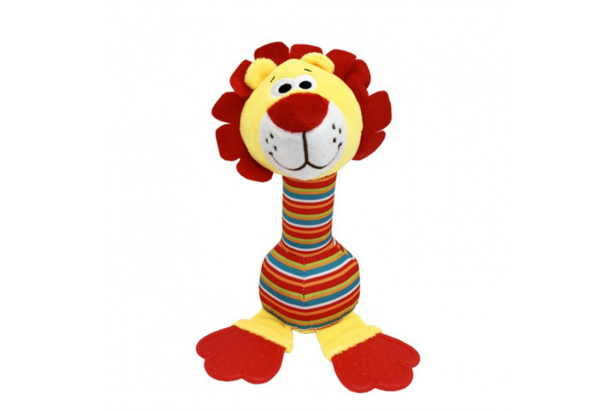 Мягкая игрушка-погремушка "Лев" TM Happy Monkey MGZ-1216-1 с колокольчиком