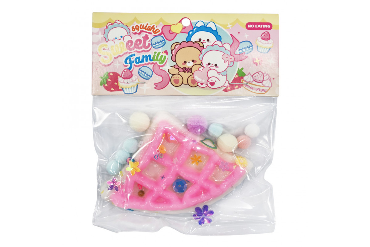 Антистрес Сквіш "М'які Віденські вафлі" SKWT-205(Pink) трикутні