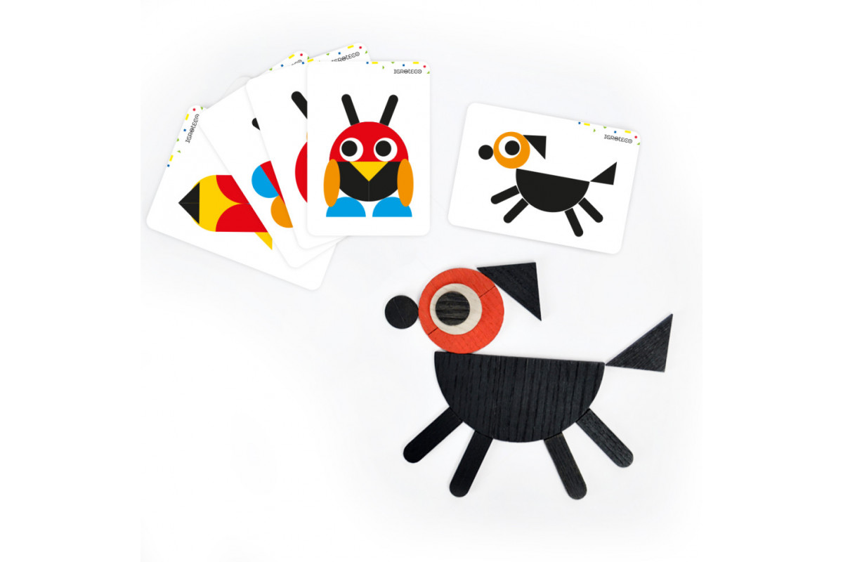 Дерев'яна гра "Фігурна мозаїка" Igroteco 900071, 30 елементів