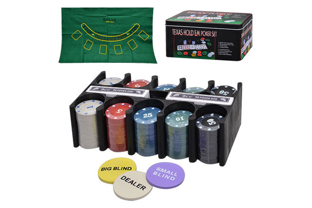 Настольный Покер 3896B в металлической коробке