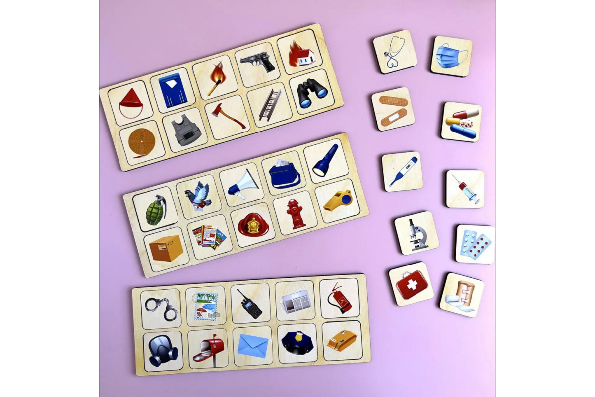 Дерев'яна настільна гра "Службовий транспорт" Ubumblebees (ПСФ027) PSF027 сортер-комодик