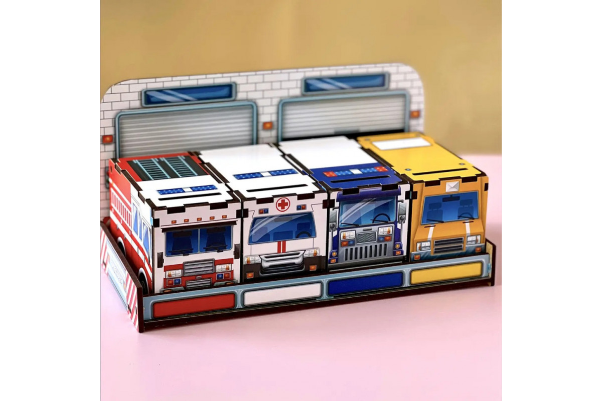 Дерев'яна настільна гра "Службовий транспорт" Ubumblebees (ПСФ027) PSF027 сортер-комодик