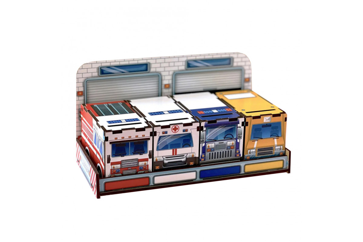 Дерев'яна настільна гра "Службовий транспорт" Ubumblebees (ПСФ027) PSF027 сортер-комодик