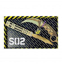 Набір ножів сувенірних дерев'яних SO-2 "МЕТЕЛЬ LEGASY & КЕРАМБІТ GOLD" SO2-1-B