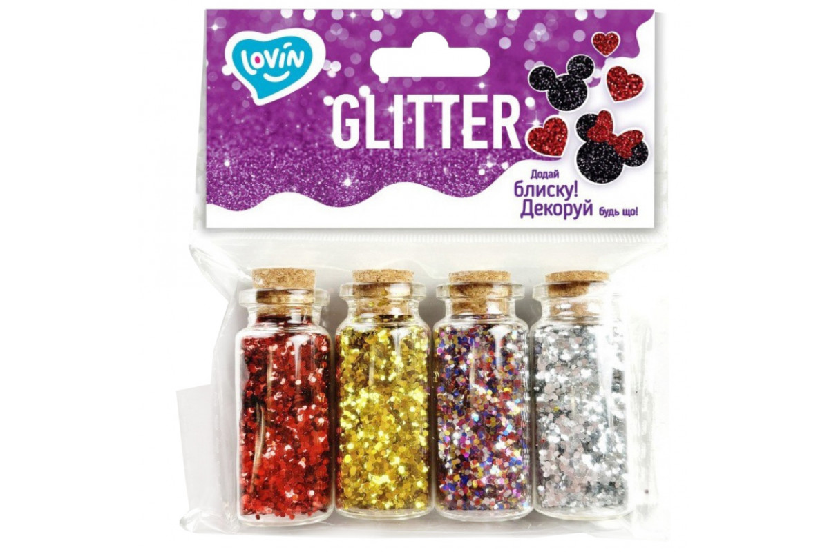 Набор для творчества "Глиттер для декорирования" 90019, 4 цвета